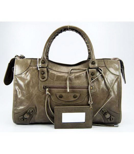 Balenciaga City Bag in colore grigio argento